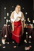 Tiered & Tied Skirt In Wine