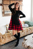 Hints Of Plaid Dress in Red
