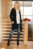 Hooded and Laced Cardigan in Black