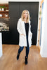 Hooded and Laced Cardigan in Off-White