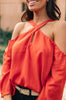 Hot Then Cold Blouse In Pumpkin