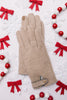Keeping' Warm Beige Wool Gloves