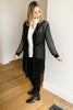 Knit And Fringe Cardigan in Black