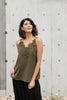 Lace Applique Camisole In Olive