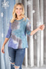 Leslie Ladder Sleeve Top in Blue