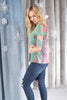 Leslie Ladder Sleeve Top in Fuschia