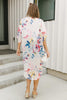 Lightweight Floral Kimono In Ivory