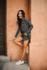 Lightweight Striped Shorts In Charcoal