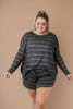 Lightweight Striped Shorts In Charcoal