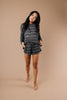 Lightweight Striped Shorts In Charcoal