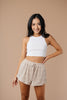 Lightweight Striped Shorts In Taupe