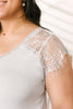 Lovely Lace Tee In Gray