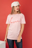 Lover Graphic Tee in Rose