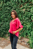 Nice Surprise Surplice Knit Top In Hot Pink