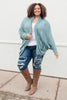 Not Your Grandmother's Cardigan in Dusty Blue