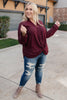 Office Miss Top in Burgundy