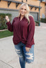 Office Miss Top in Burgundy