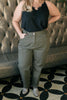 Peighton Paper Bag Pants in Olive