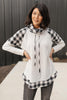 Plaid Details Top in Grey
