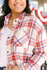 Pretty In Plaid Button-Up Top in Red