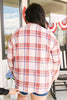 Pretty In Plaid Button-Up Top in Red