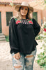 Prickly Business Embroidered Top In Black