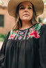 Prickly Business Embroidered Top In Black