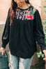 Prickly Business Embroidered Top In Black