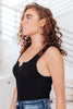 Ribbed Bodysuit in Black