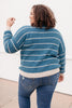 Ribbed and Striped Sweater in Teal