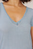 Right Side Out Top in Faded Blue