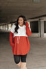 Rise Above Cowl Neck In Rust & White