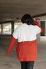 Rise Above Cowl Neck In Rust & White