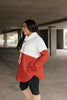Rise Above Cowl Neck In Rust & White