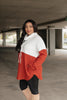 Rise Above Cowl Neck In Rust & White