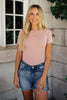 Round Neck Bodysuit in Mauve