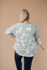 Sage Waffle Knit & Tie Dye Top
