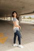 Sassy Swirl Tie Dye Tee In Gray