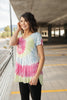 Sassy Swirl Tie Dye Tee In Hot Pink