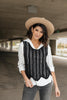 Sheer Scalloped Sweater In Black