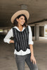 Sheer Scalloped Sweater In Black