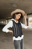 Sheer Scalloped Sweater In Black
