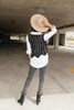 Sheer Scalloped Sweater In Black