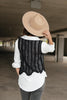 Sheer Scalloped Sweater In Black