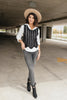 Sheer Scalloped Sweater In Black