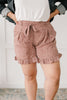 Short Leash Ruffled Shorts In Mauve