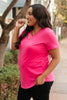Side Strap Tee in Hot Pink