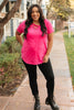 Side Strap Tee in Hot Pink