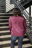 Silky Satin V-Neck Blouse In Aubergine