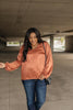 Silky Satin V-Neck Blouse In Bronze
